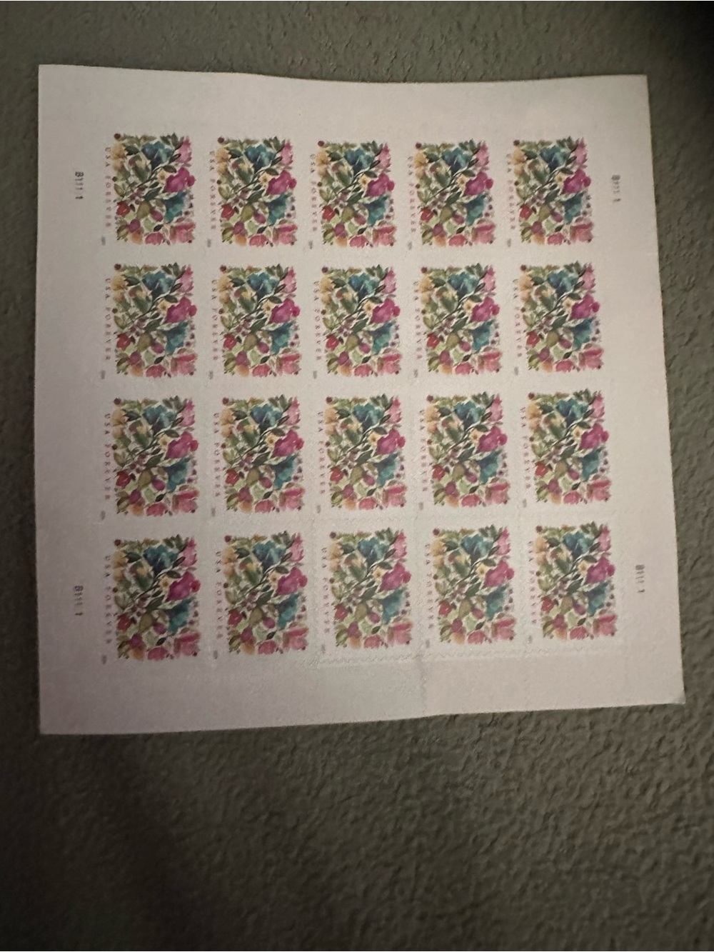 Sheet of floral stickers/stamps
